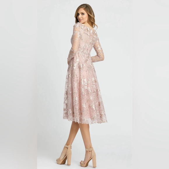 A-line midi gown with beaded accents - Picture 3 of 4